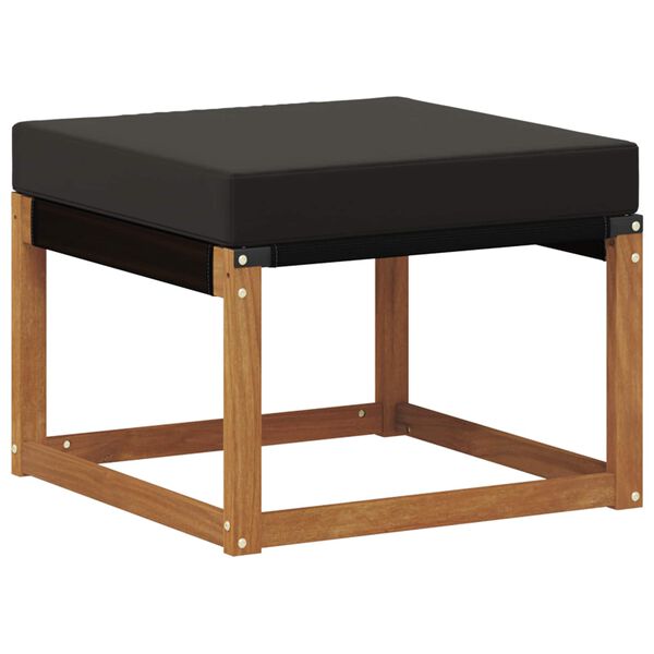 vidaXL Outdoor-Fu&szlig;hocker Massivholz Akazie und Textilene Stoff Natur