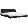 vidaXL Bett mit Matratze "Dover" Schwarz 180x200 cm Stoff