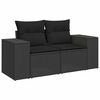 vidaXL Gartensofa-set mit Kissen mit Kissen 9 pcs Schwarz Poly Rattan