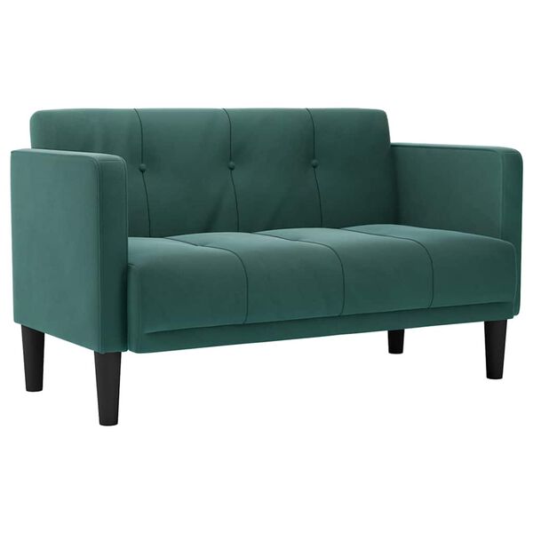 vidaXL Zweisitzer-Sofa Dunkelgrün 111 cm Samt