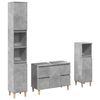vidaXL 3-tlg. Badm&ouml;bel-Set Betongrau Holzwerkstoff