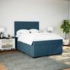 vidaXL Boxspringbett mit Matratze Blau 140x200 cm Samt
