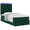 vidaXL Ottoman-Bett mit Matratzen & LEDs Dunkelgr&uuml;n 90x200 cm Samt