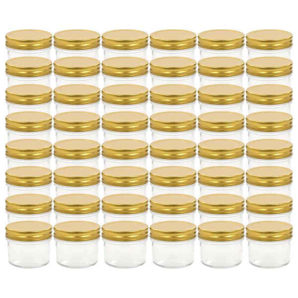 vidaXL Marmeladengl&auml;ser mit goldenem Deckel 48 Stk. 110 ml