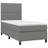 vidaXL Boxspringbett mit Matratze & LED Dunkelgrau 90x200 cm Stoff