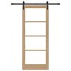 vidaXL Schiebet&uuml;r ORKDAL Natur 83 x 202 cm Massivholz Kiefer und Glas