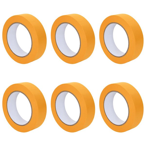 vidaXL Malerklebeb&auml;nder 6 pcs Gelb 25mm x 50m Papier