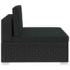 vidaXL 4-tlg. Garten-Sofagarnitur mit Auflagen Poly Rattan Schwarz