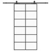 vidaXL Schiebet&uuml;r mit Beschlag Schwarz 102x205 cm ESG-Glas