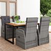 vidaXL 5-tlg. Garten-Essgruppe Grau