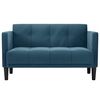 vidaXL Zweisitzer-Sofa Blau 111 cm Samt
