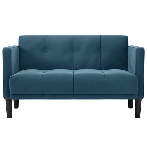 vidaXL Zweisitzer-Sofa Blau 111 cm Samt