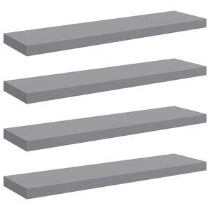 vidaXL Schwebende Wandregale 4 Stk. Grau 90x23,5x3,8cm MDF