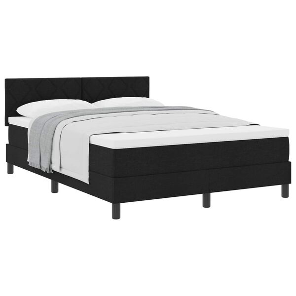 vidaXL Boxspringbett mit Matratze Schwarz 140 x 200 cm Stoff