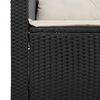 vidaXL 5tlg. Garten-Sofagarnitur mit Kissen Schwarz Poly Rattan Akazie