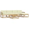 vidaXL Outdoor-Sofagarnitur 6 stk. 5-Sitzer Wei&szlig; und Creme Polyester