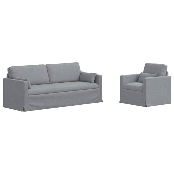 vidaXL Sofa 2 pcs Hellgrau