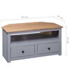 vidaXL TV-Eckschrank Grau 93 x 49 x 49 cm Massivholz Panama-Kiefer