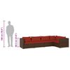 vidaXL 5-tlg. Garten-Lounge-Set mit Kissen Poly Rattan Braun