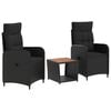 vidaXL Garten-Lounge-Set 3 stk. Schwarz