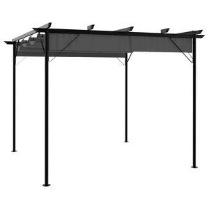 vidaXL Pergola mit Ausziehbarem Dach Anthrazit 3x3 m Stahl 180 g/m&sup2;