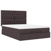 vidaXL Ottoman-Bett mit Matratze & LEDs Dunkelbraun 140x200 cm Stoff