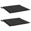 vidaXL Gartenstuhl-Kissen 2 Stk. Schwarz 40x40x3 cm Oxford-Gewebe