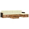 vidaXL Outdoor-Sofagarnitur 6 stk. Natur und Creme Polyester