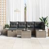 vidaXL Gartensofa-set mit Kissen 7 pcs Grau Poly-Rattan