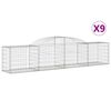 vidaXL Gabionen mit Hochbogen 9 Stk. 300x50x60/80 cm Verzinktes Eisen