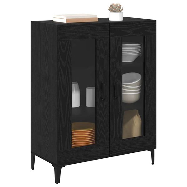 vidaXL Sideboard Schwarz Eichen-Optik 69,5 x 34 x 90 cm