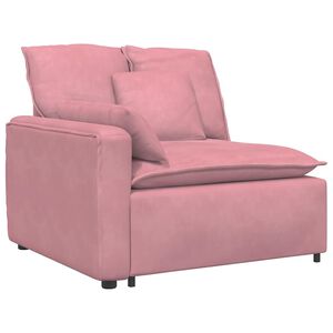 vidaXL Modulares Sofa Endmodul mit Armlehne Kissen Rosa 100 cm