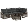 vidaXL Gartensofa-set Verstellbar 6 pcs Grau Poly-Rattan