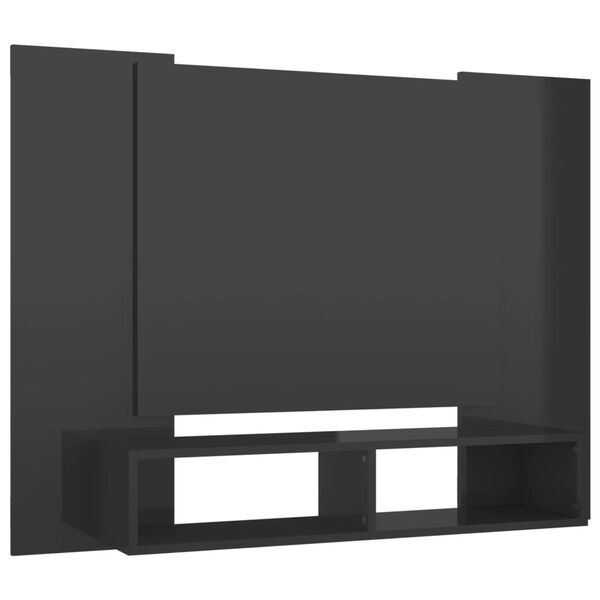 vidaXL TV-Wandschrank Hochglanz-Grau 120x23,5x90 cm Holzwerkstoff