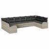 vidaXL Gartensofa-set 10 Stk. Hellgrau Poly-Rattan