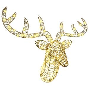 vidaXL Rentier Zieh Schlitten mit 140 LEDs Warmweiß 60 cm Haustier