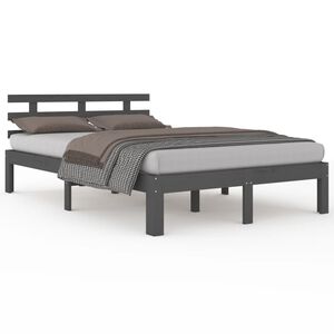 vidaXL Massivholzbett Grau 150x200 cm