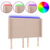 vidaXL LED Kopfteil Cappuccino-Braun 147x16x118/128cm Kunstleder