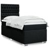vidaXL Boxspringbett mit Matratze Schwarz 90x190 cm Stoff
