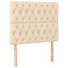 vidaXL Boxspringbett mit Matratze Creme 90x190 cm Stoff