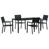 vidaXL Garten Essgruppe 5 pcs Schwarz Pulverbeschichteter Stahl