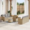 vidaXL Gartensofa-set 9 pcs Beige Poly-Rattan