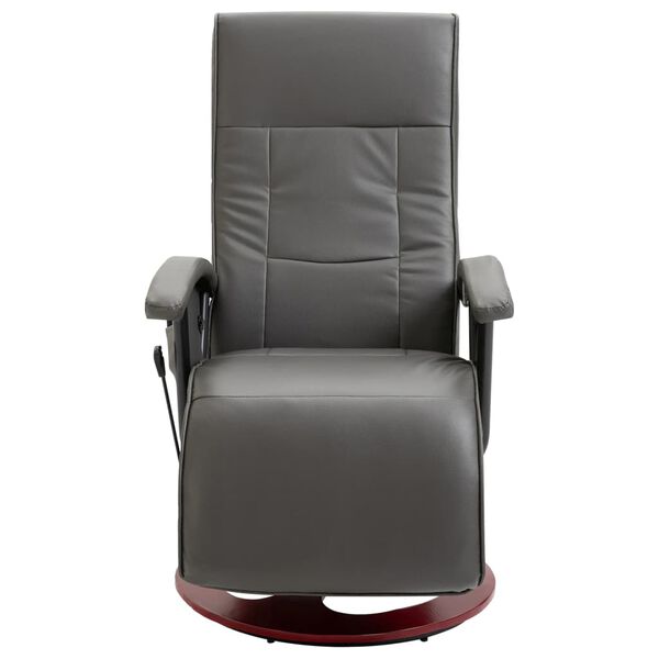 vidaXL Elektrischer Massagesessel Grau Kunstleder