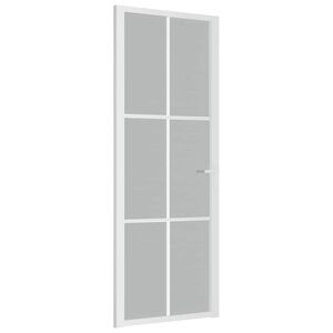 vidaXL Innent&uuml;r 76x201,5 cm Wei&szlig; Mattglas und Aluminium