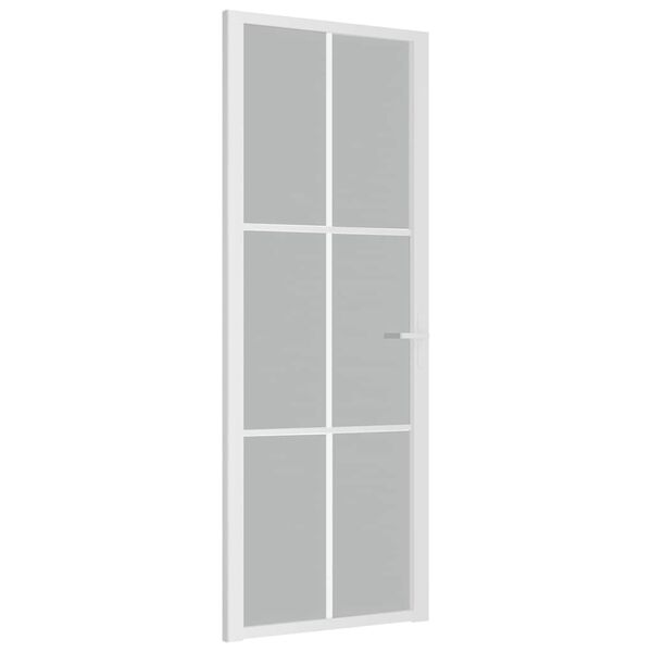 vidaXL Innent&uuml;r 76x201,5 cm Wei&szlig; Mattglas und Aluminium