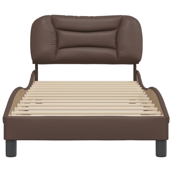 vidaXL Bettgestell ohne Matratze "Hvar" Braun 80x200 cm Kunstleder