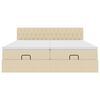 vidaXL Ottoman-Bett mit Matratzen & LEDs Creme 180x200 cm Stoff