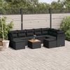 vidaXL 10-tlg. Garten-Sofagarnitur mit Kissen Schwarz Poly Rattan
