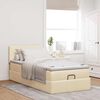 vidaXL Ottoman-Bett mit Matratze & LEDs Creme 90x190 cm Stoff