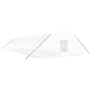 vidaXL Gew&auml;chshaus mit Stahlrahmen Wei&szlig; 108 m&sup2; 18x6x2,85 m